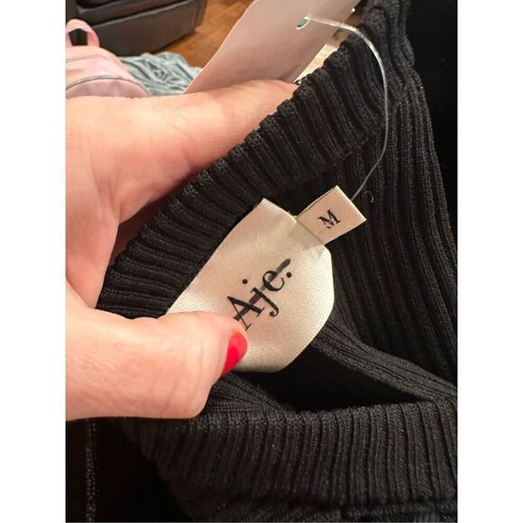 Aje Sculptra Arp Black Cut-Out Midi Dress Size Medium - Picture 11 of 11